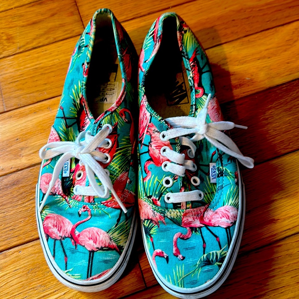 Vans men size 10 flamingo tropical pattern
